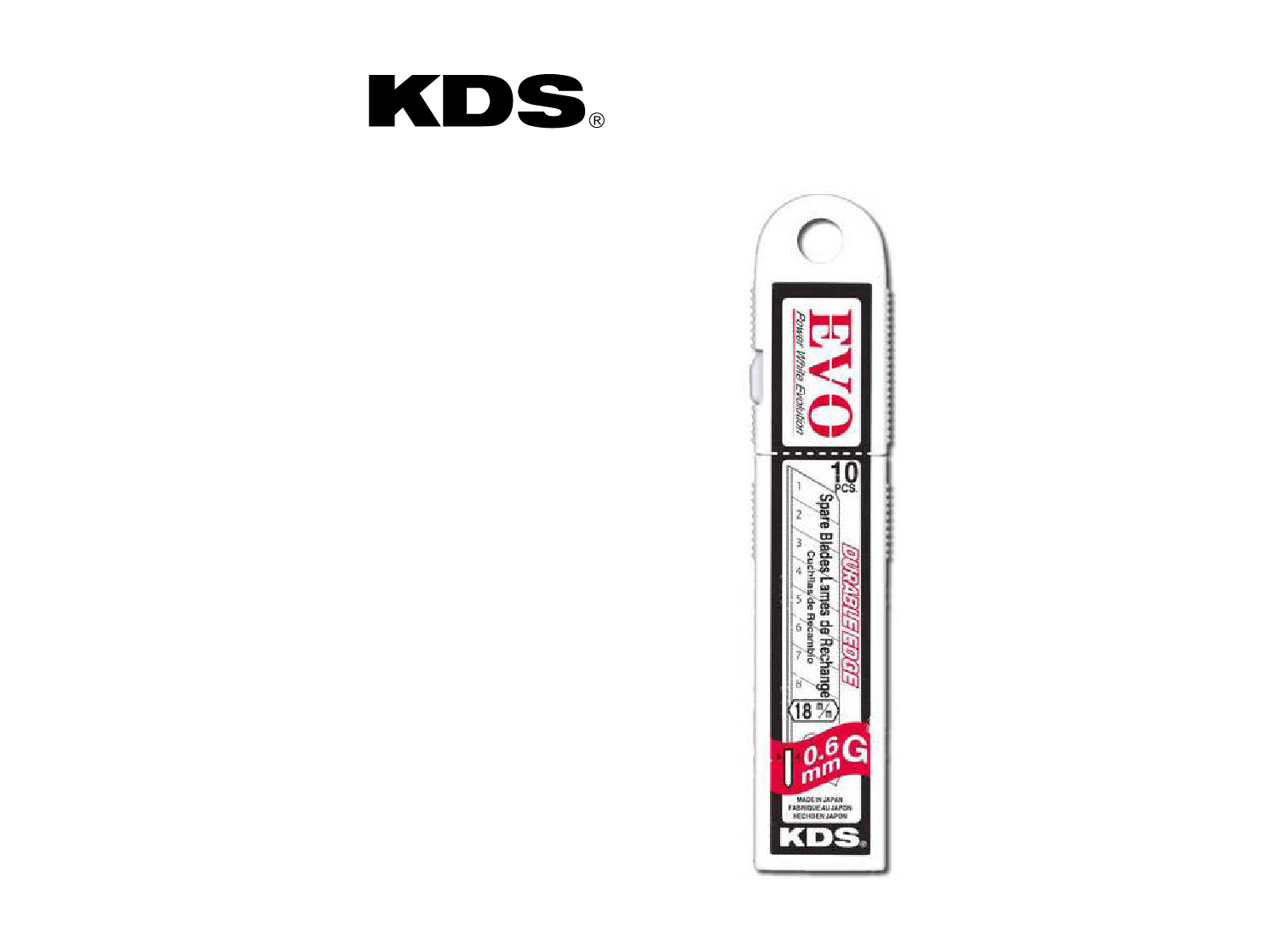 להב לסכין יפנית רחבה כסופה 18/0.6 מ''מ אריזה 10 יח' KDS GB-10EVO