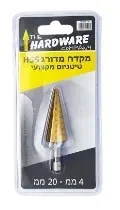 מקדח מדורג 4-20 מ''מ טיטניום