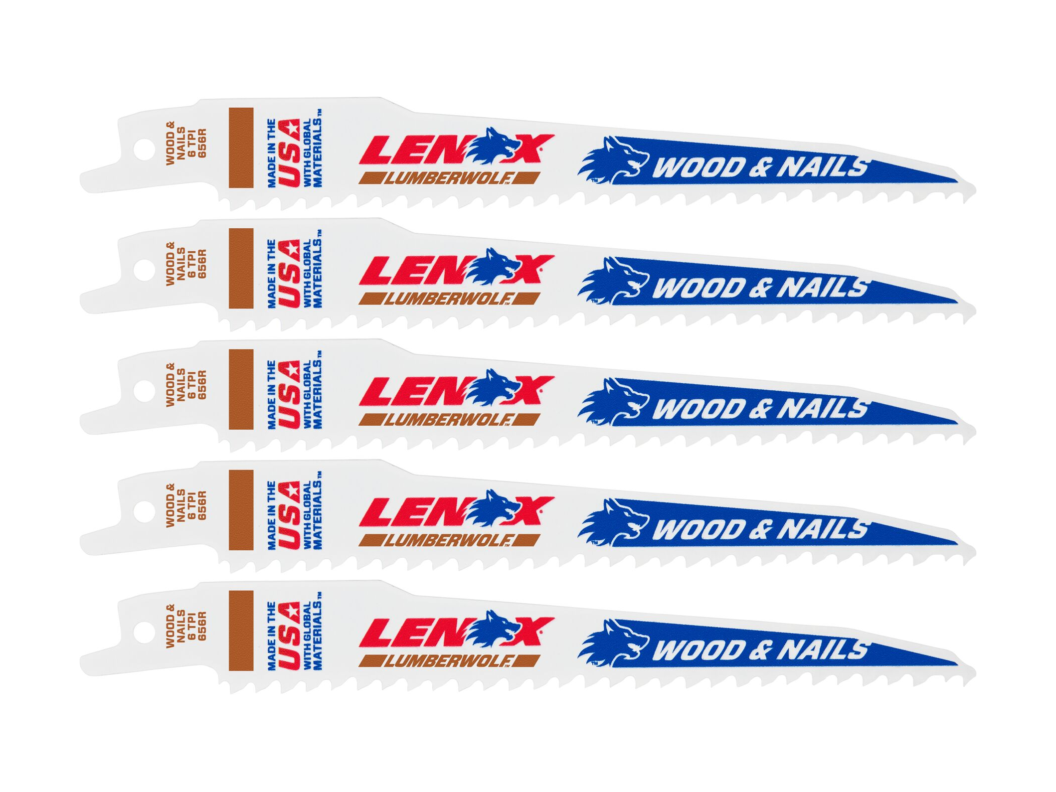 מסורית למסור חרב לעץ 656R אורך 152 מ''מ ( 5 יח') LENOX