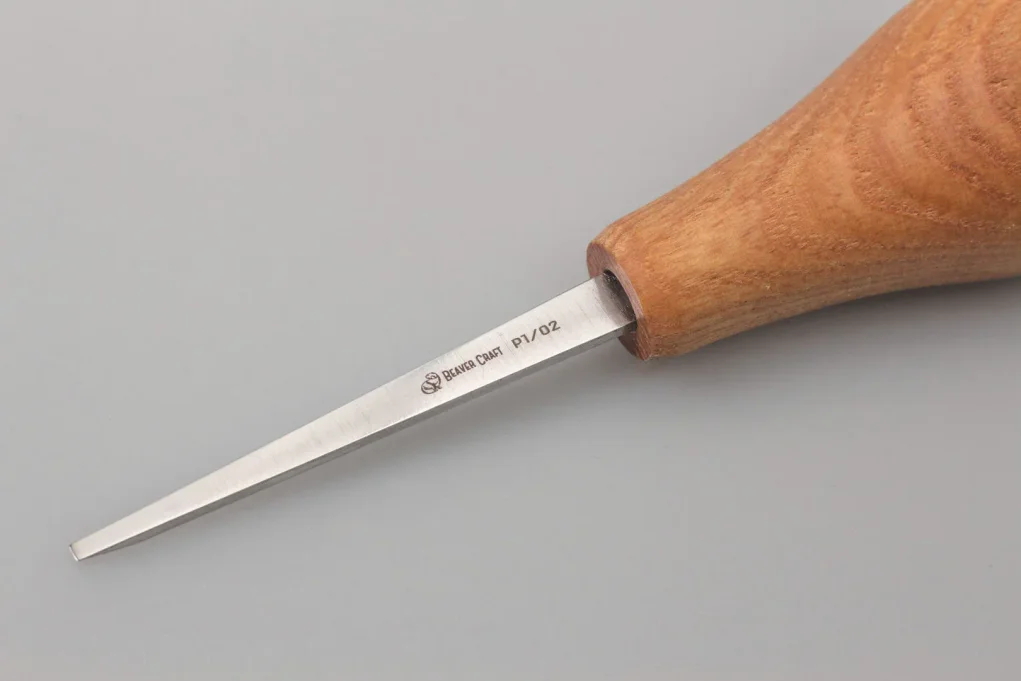 מפסלת גילוף ידית קצרה שטוחה BEAVERCRAFT להב 2 מ''מ (ידית כדור)
