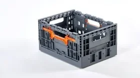 ארגז מתקפל 3219 אפור נועל כתום מידות 338X243X180