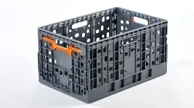 ארגז מתקפל 5328 אפור נועל כתום מידות 522X339X276