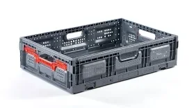 ארגז מתקפל 6415 אפור נועל אדום מידות 576X372X141