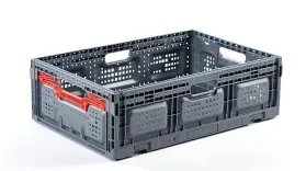 ארגז מתקפל 6418 אפור נועל כתום מידות 600X400X185