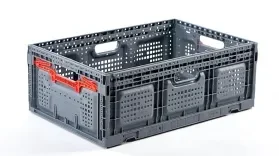 ארגז מתקפל 6422 אפור נועל אדום מידות 576X372X210