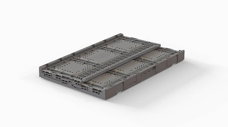 ארגז מתקפל 6426 אפור נועל אדום מידות 572X372X250