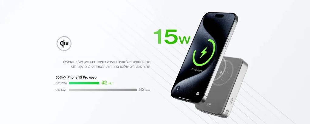 סוללת גיבוי EcoFlow RAPID Magnetic 10,000mAh + אפליקציה