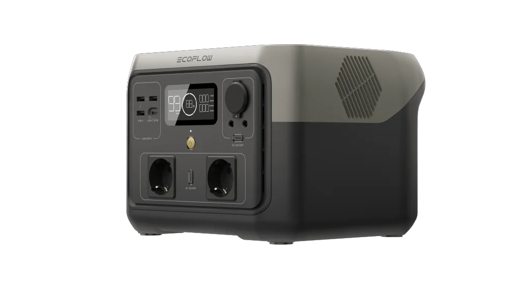 תחנת כח ניידת 2 ECOFLOW RIVER MAX דגם LIFEPO4 קיבולת 0.512Kwh -הספק 0.5-1KW טעינה מהירה