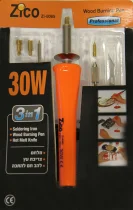 מלחם לצריבה בעץ חשמלי 30W + 7 ראשים 8065 ZICO