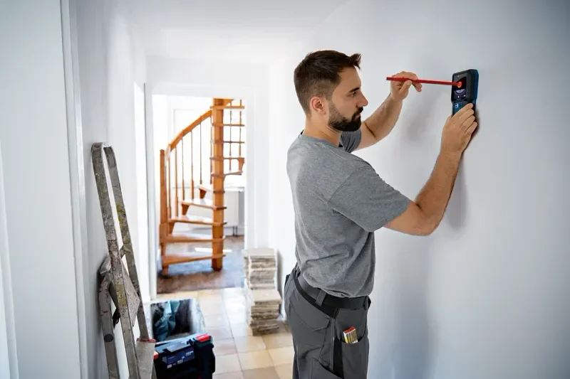 גלאי מתכות וחשמל מקצועי BOSCH GMS 120-27 עם גוף גומי בולם זעזועים והגנת IP 54
